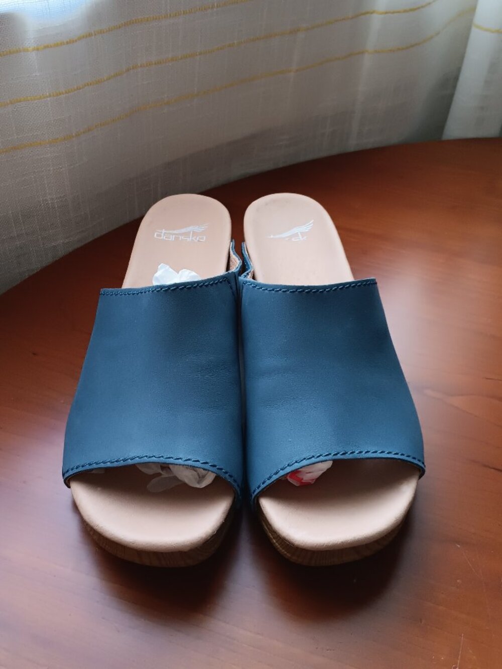 Dansko Navy Blue Leather Slide Mules